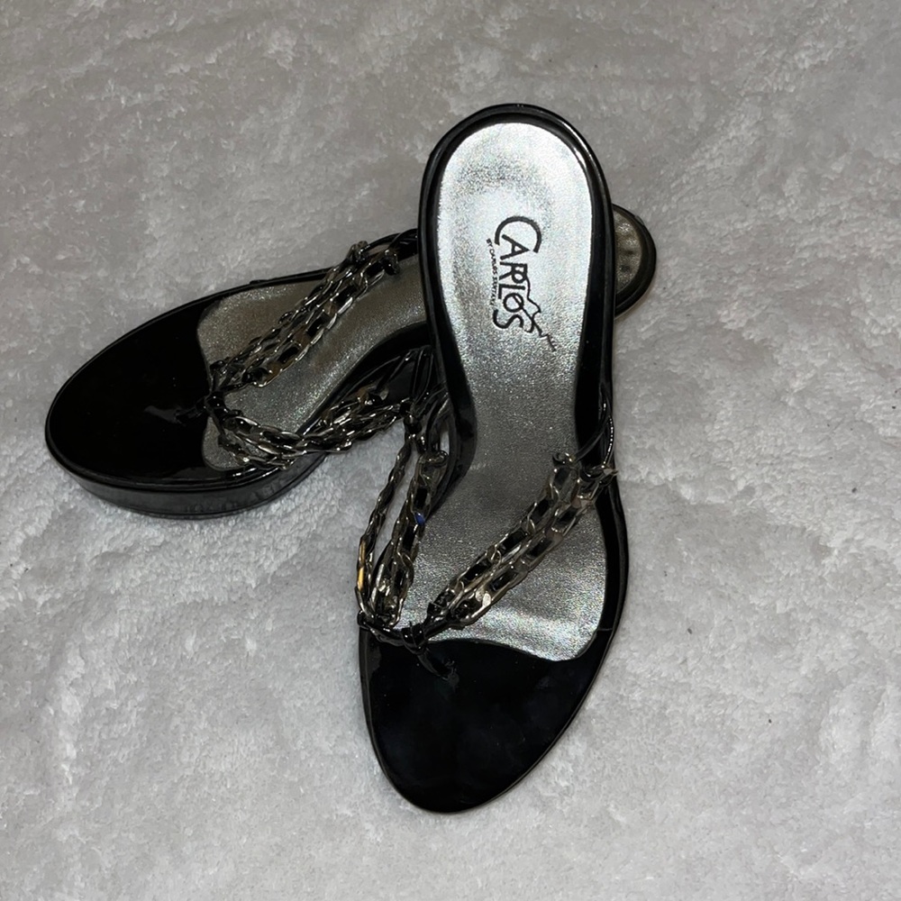 CARLOS SANTANA chain link heeled sandals🎉